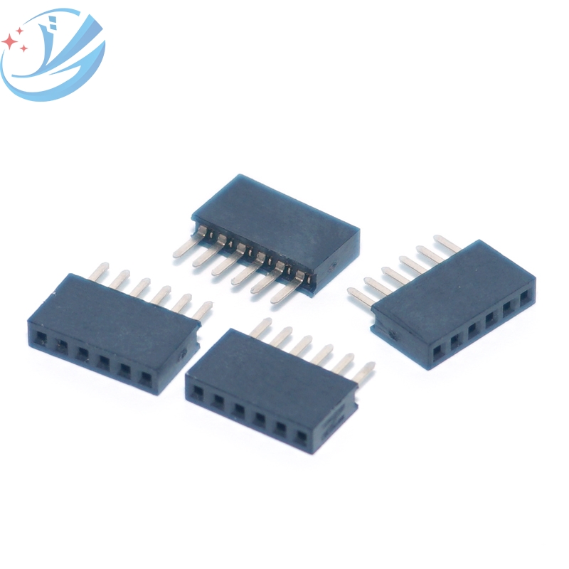 2.0 درجة رأس دبوس أنثى صف واحد 6Pin مستقيم